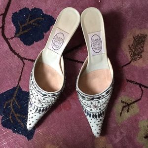 Emma Hope Sparkly Kitten Heel Mules